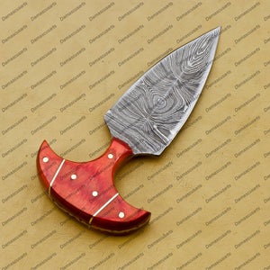 Personalized Custom Handmade Dagger Hunting Knife Handmade Damascus Boot Throwing Kunai Knife Fixed Blade Hand Forged Knife Leather Sheath Gift for Him