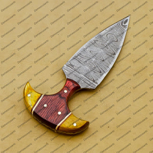 Personalized Custom Handmade Dagger Hunting Knife Handmade Damascus Boot Throwing Kunai Knife Fixed Blade Hand Forged Knife Leather Sheath Gift for Him