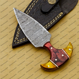 Personalized Custom Handmade Dagger Hunting Knife Handmade Damascus Boot Throwing Kunai Knife Fixed Blade Hand Forged Knife Leather Sheath Gift for Him